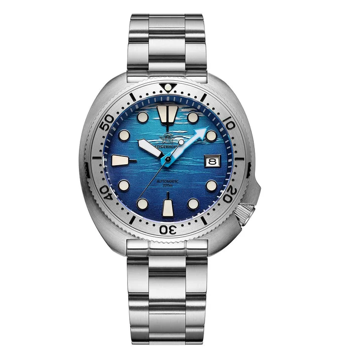 addiesdive addiesdive 爱迪时AD2045- 海洋图案-鲍鱼-钢带- 470 44 mm kol saati