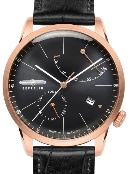 Graf Zeppelin Flatline Automatic Watch with Power Reserve #7368-2 kol saati
