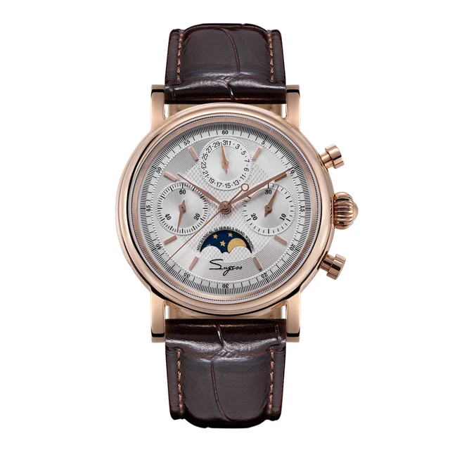 Sugess MoonPhase Master S394 (SU1908GK/X) Rose Gold Case White Dial kol saati