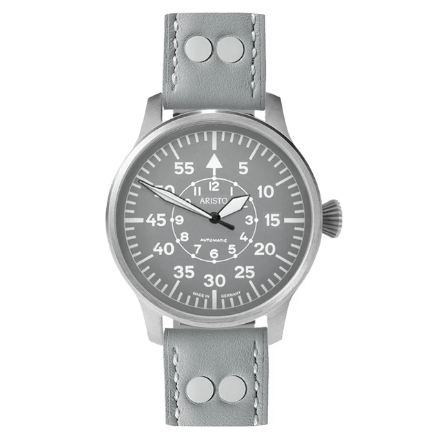 Aristo Swiss Automatic Pilot Watch with Grey B-Dial #3H231 kol saati