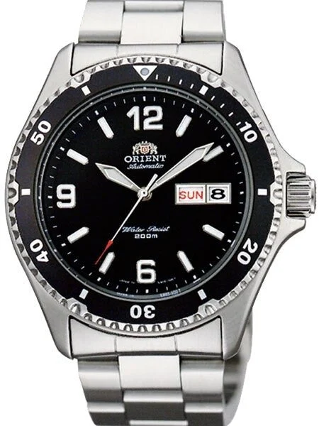 Orient Scratch and Dent - Mako II Black Dial Automatic Dive Watch with SS Bracelet #AA02001B SND170 41.5 mm kol saati