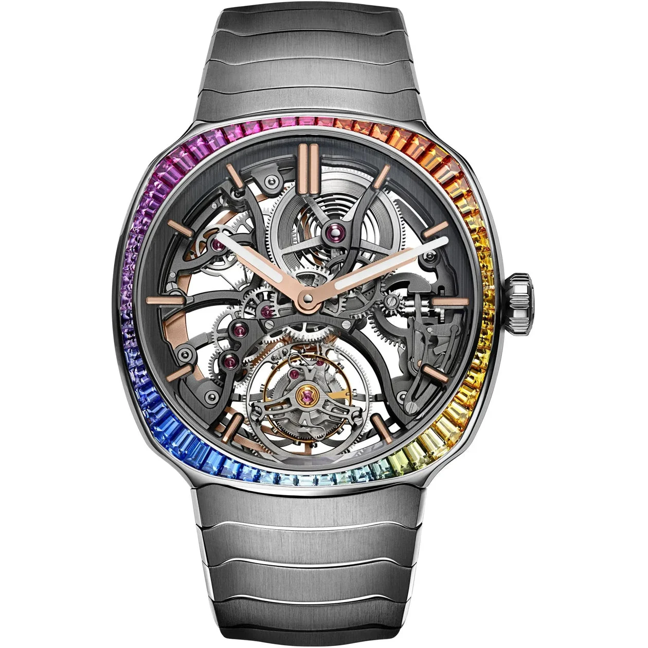 H. Moser & Cie. - Moser & Cie. 6814-1201 Streamliner Tourbillon Skeleton Rainbow kol saati