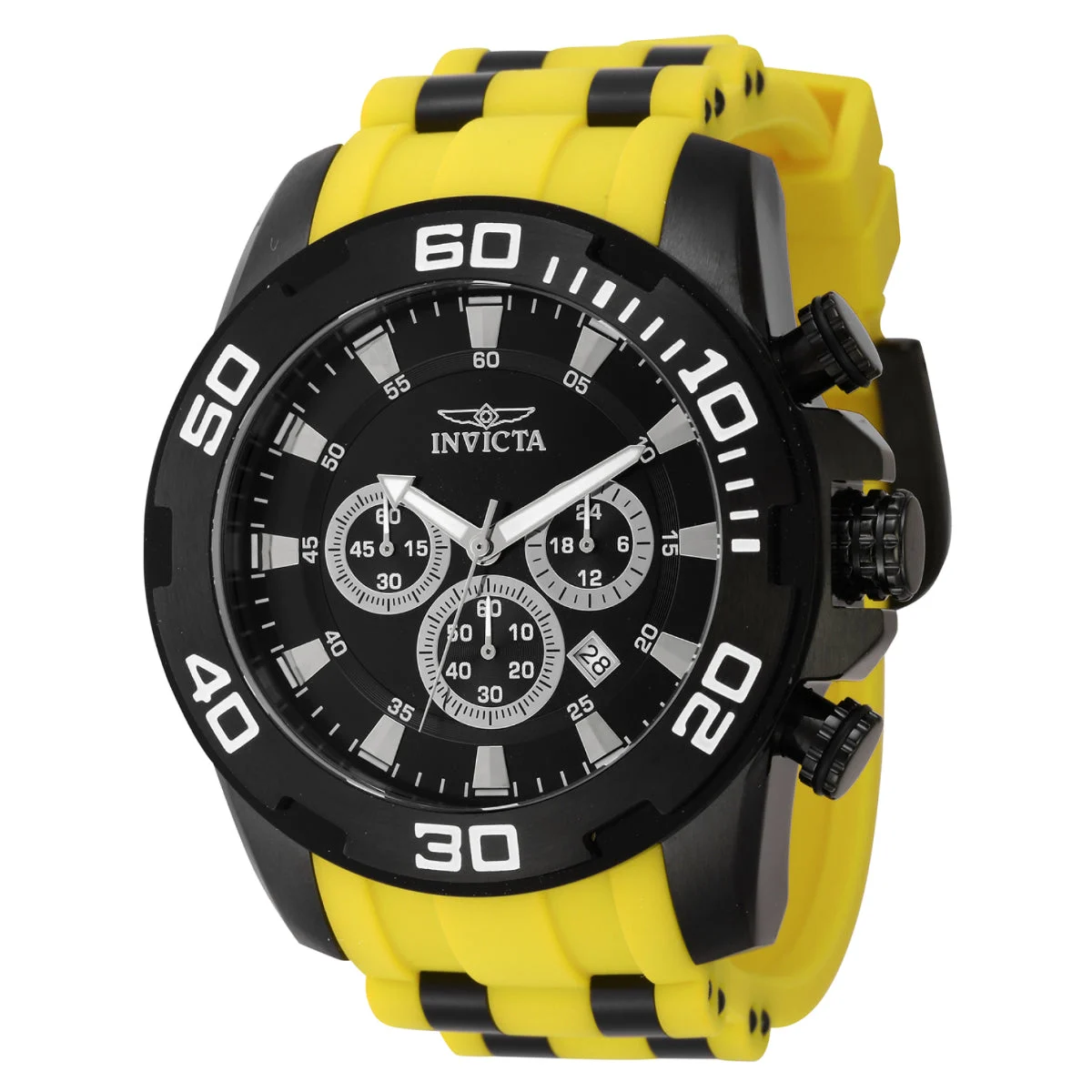 Invicta Pro Diver SCUBA Watch - 50mm. Yellow. Black (44548) 50 mm kol saati