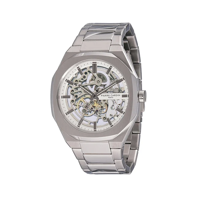 Elysee Maison 8 Automatique Men’s 42mm Skeleton Watch - Stainless Steel with Metal Strap C