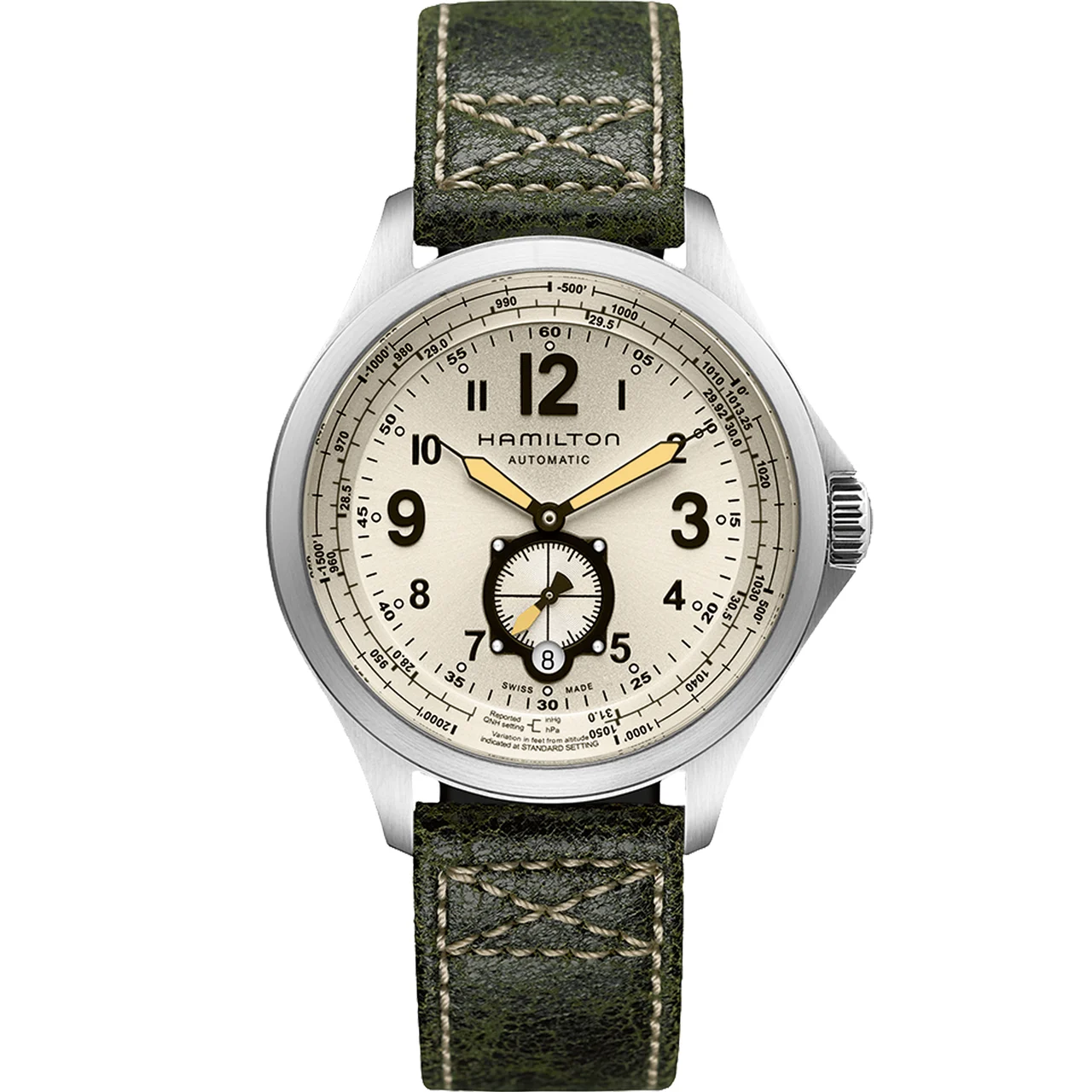 Hamilton Khaki Aviation Khaki QNE Auto H76655723 42 mm kol saati