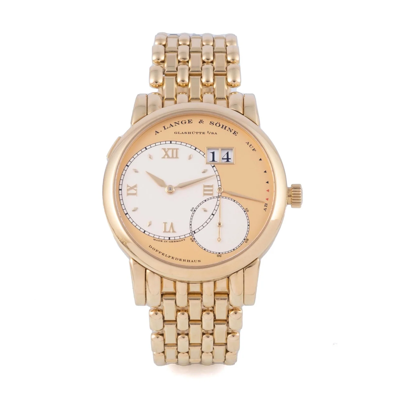 A. Lange & Sohne LANGE & SOHNE, REF. 115.021, GRAND LANGE 1, CHAMPAGNE DIAL, YELLOW GOLD kol saati