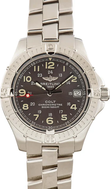Breitling Colt Stainless Steel Slate Dial A7435010/F507 kol saati