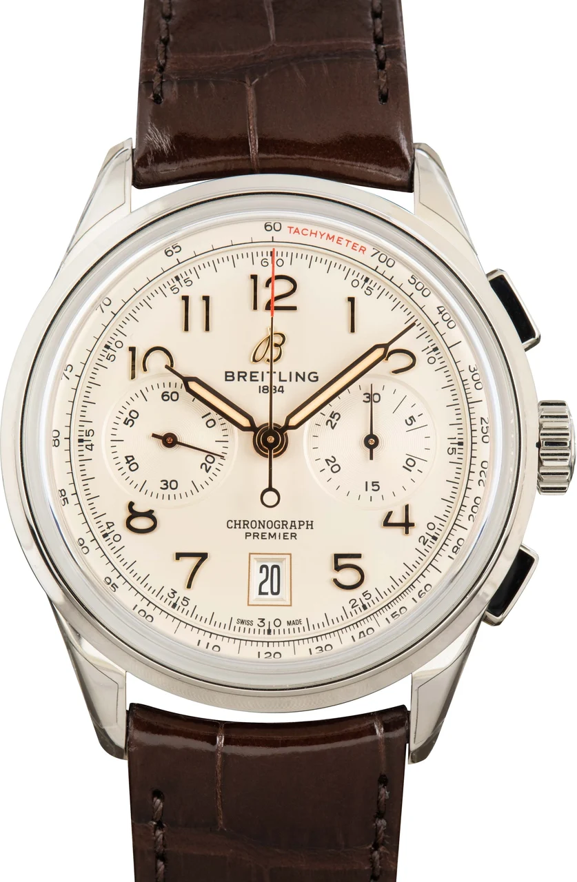 Breitling Premier B01 Chronograph 42 Cream Dial AB0145211G1P1 42 mm kol saati