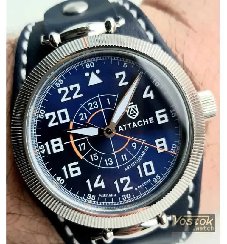 Vostok Attache Pilot 24 Steel 43 mm kol saati