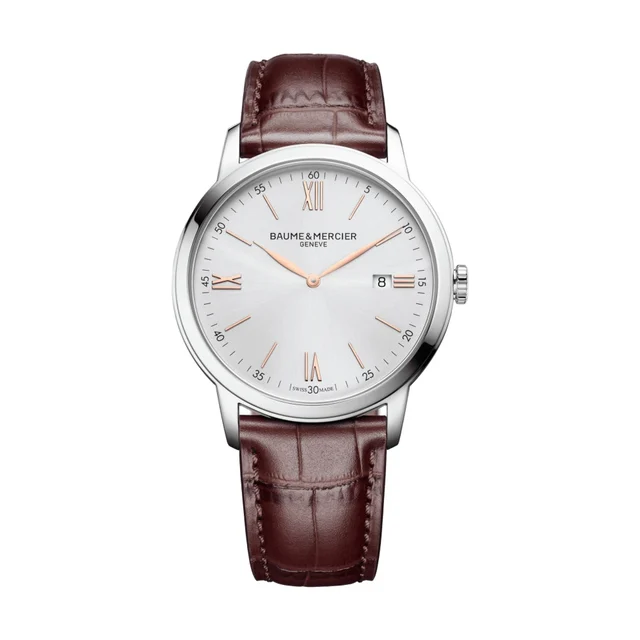 Baume Et Mercier Classima 10415 Quartz 42mm - Silver on Leather Strap M0A10415 kol saati