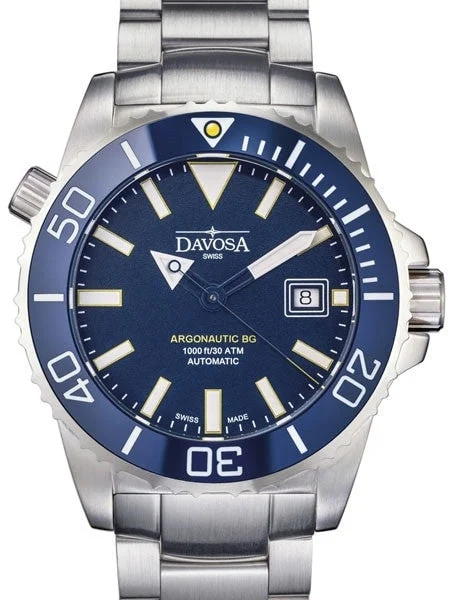 Davosa Argonautic BG Swiss Automatic 300 Meter Dive Watch with Blue Dial #16152204 kol saati