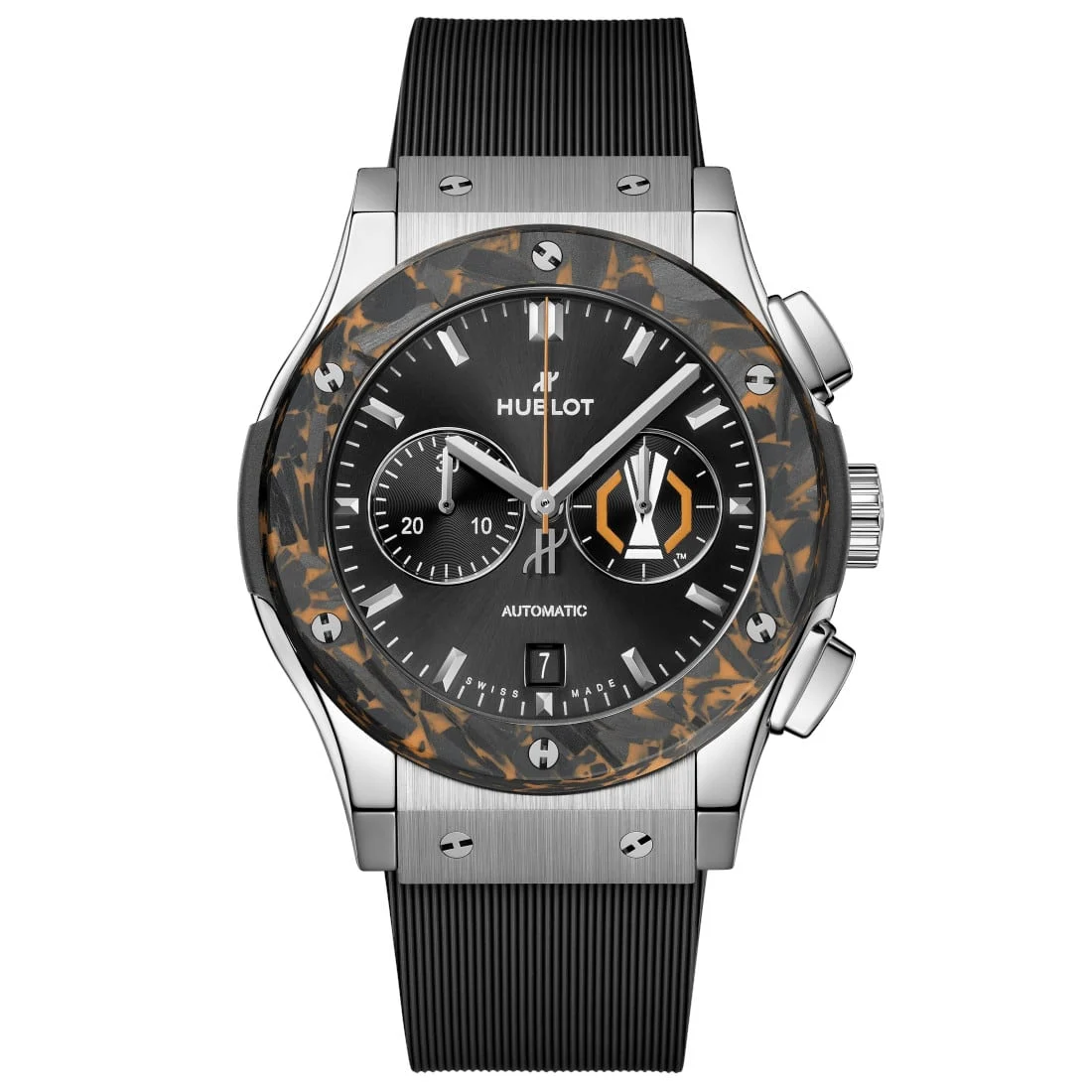 Hublot Classic Fusion Chronograph UEFA Europa League Titanium Carbon 541.NQ.1470.RX.UEL26 42 mm kol saati