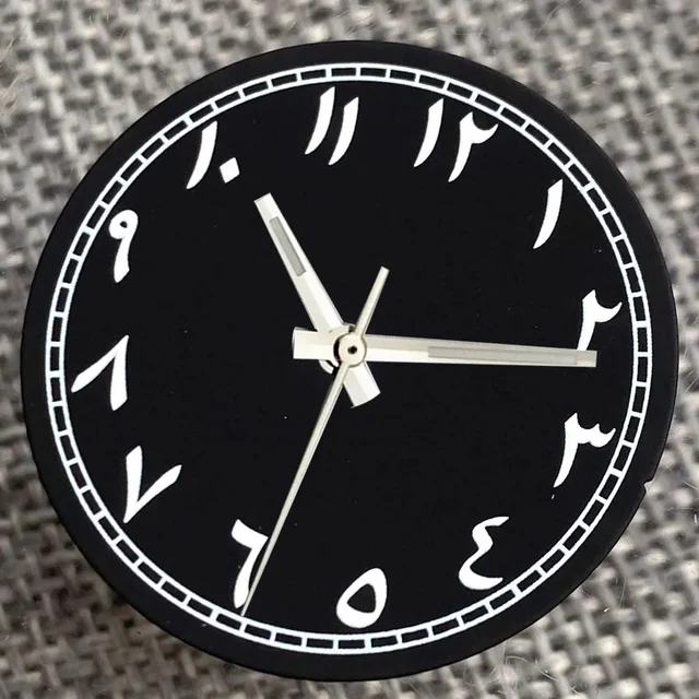 Tandorio Black Sterile 29mm Watch Face Middle East Numbers for N H35 N H36 MI YOTA DG E TA