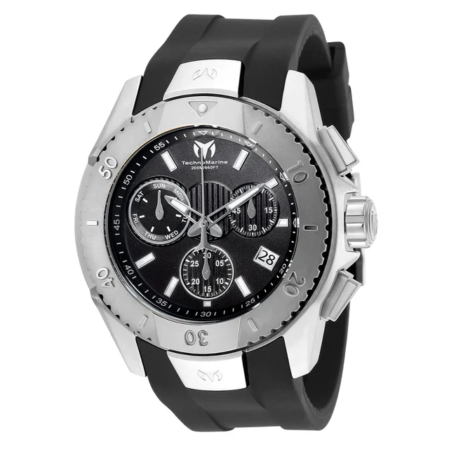 Technomarine Swiss Ronda Z60 Caliber Watch - 48mm, Black (TM-620001) kol saati