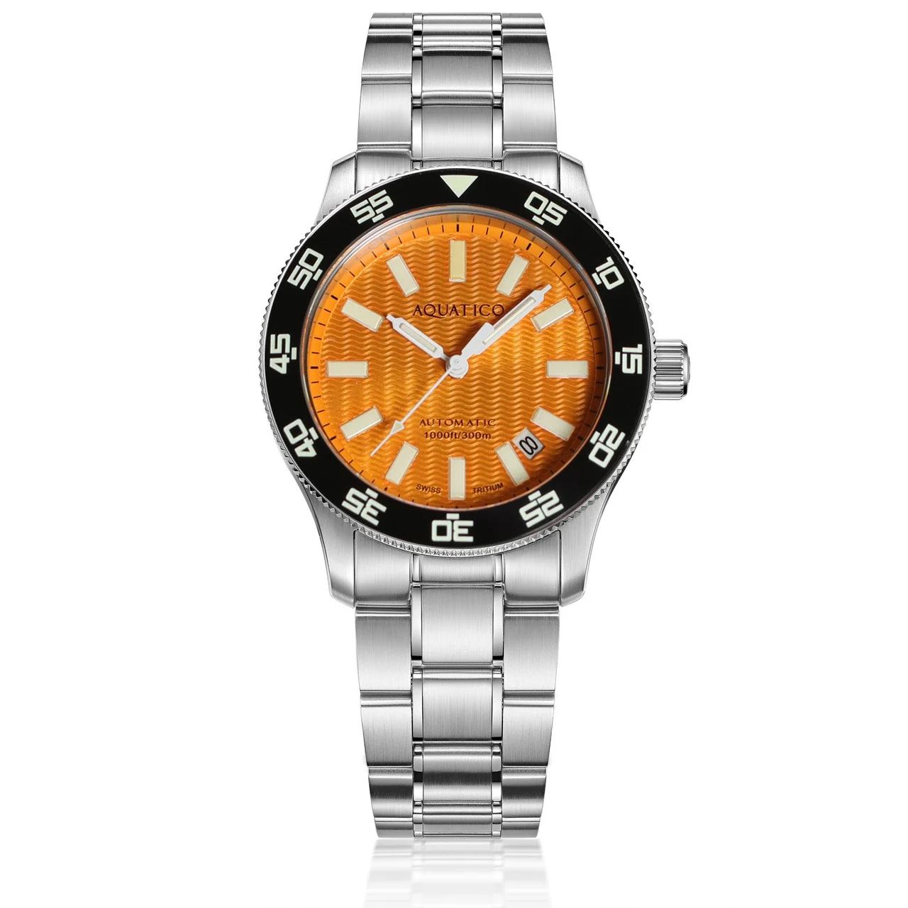 AQUATICO Sea Sentinel Tritium Orange Dial 38 mm kol saati