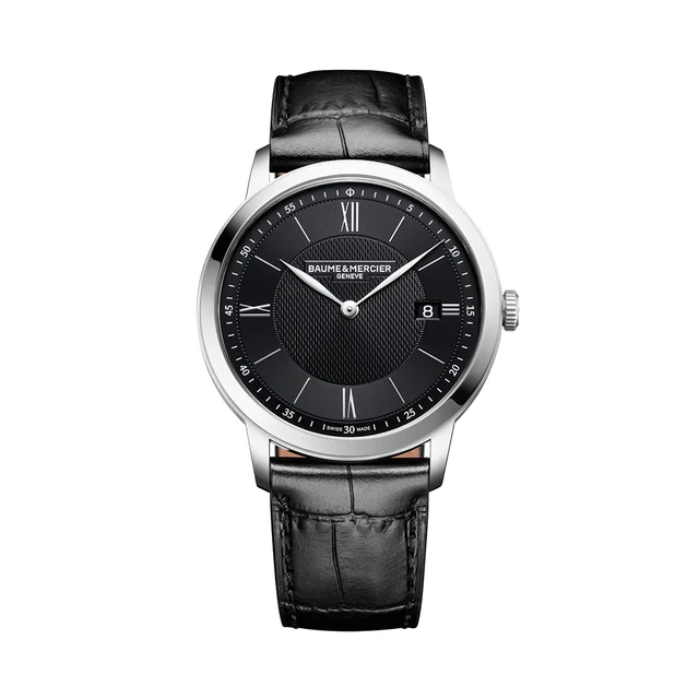 Baume Et Mercier Classima 10881 Quartz 40mm - Black on Leather Strap M0A10881 kol saati