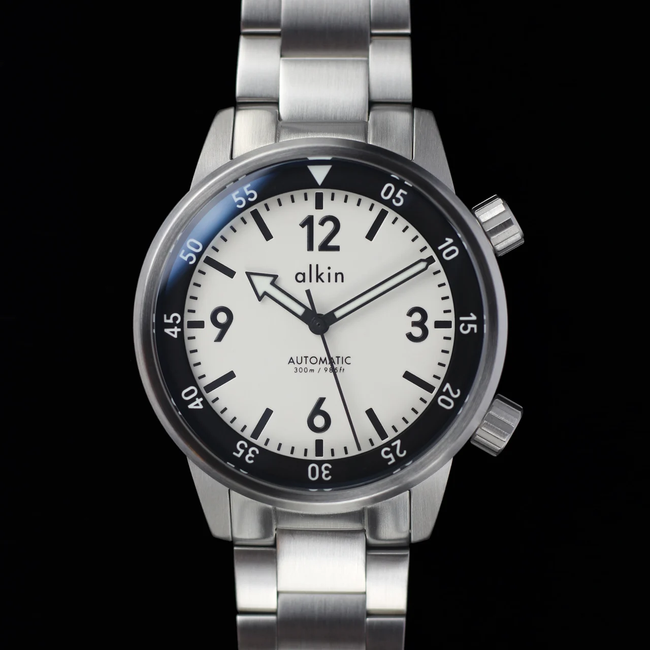 alkinwatches Model Two - White Dial / SS Case 41 mm kol saati
