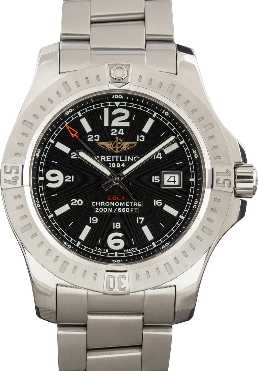 Breitling Colt Stainless Steel Black Dial A7438811/BD45 44 mm kol saati
