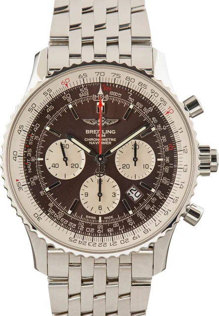 Breitling Navitimer B03 Chronograph Rattrapante 45 Brown Dial AB0310211Q1A1 kol saati