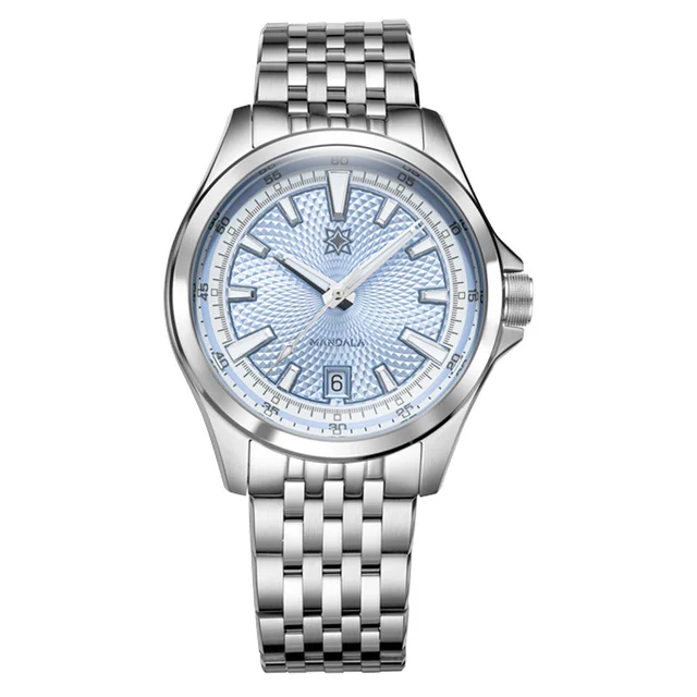 Second Hour Mandala Mk3 Watch with Silver Blue Dial #SEC-HOU-11 kol saati