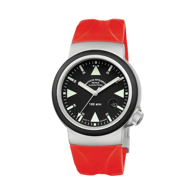 Muhle Glashutte Rescue Timer Automatic 42mm - Black on Red Rubber Strap M1-41-03-KB-VIII k