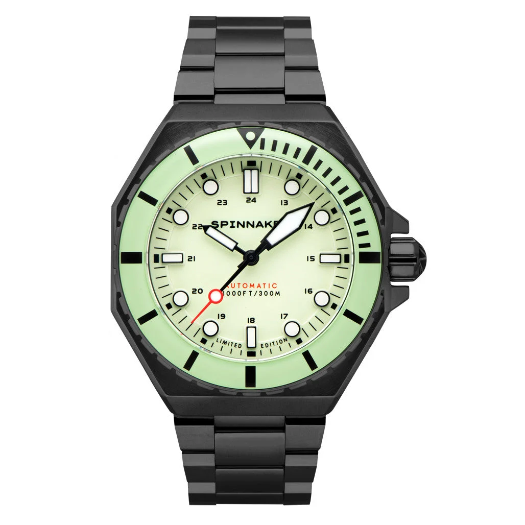 Spinnaker Islander Dumas Limited Edition PVD Watch with Full Lume Dial #SP-5081-LIW44 47.5 mm kol saati