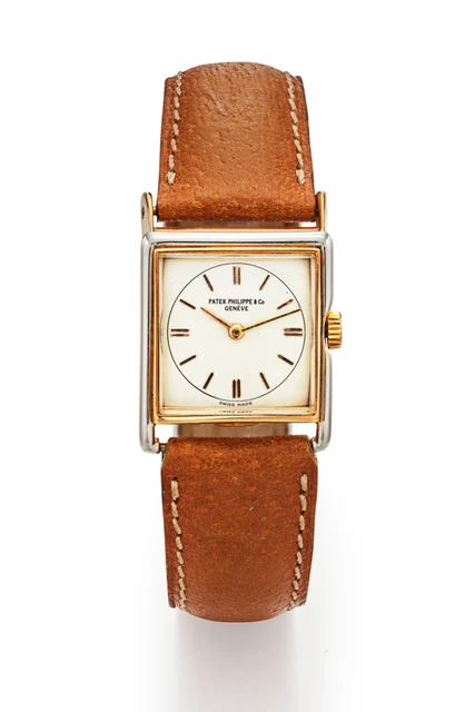Patek Philippe PATEK PHILIPPE REF. 576, DRIVER’S, TWO-TONE ASYMMETRICAL CASE; 18K PINK AND