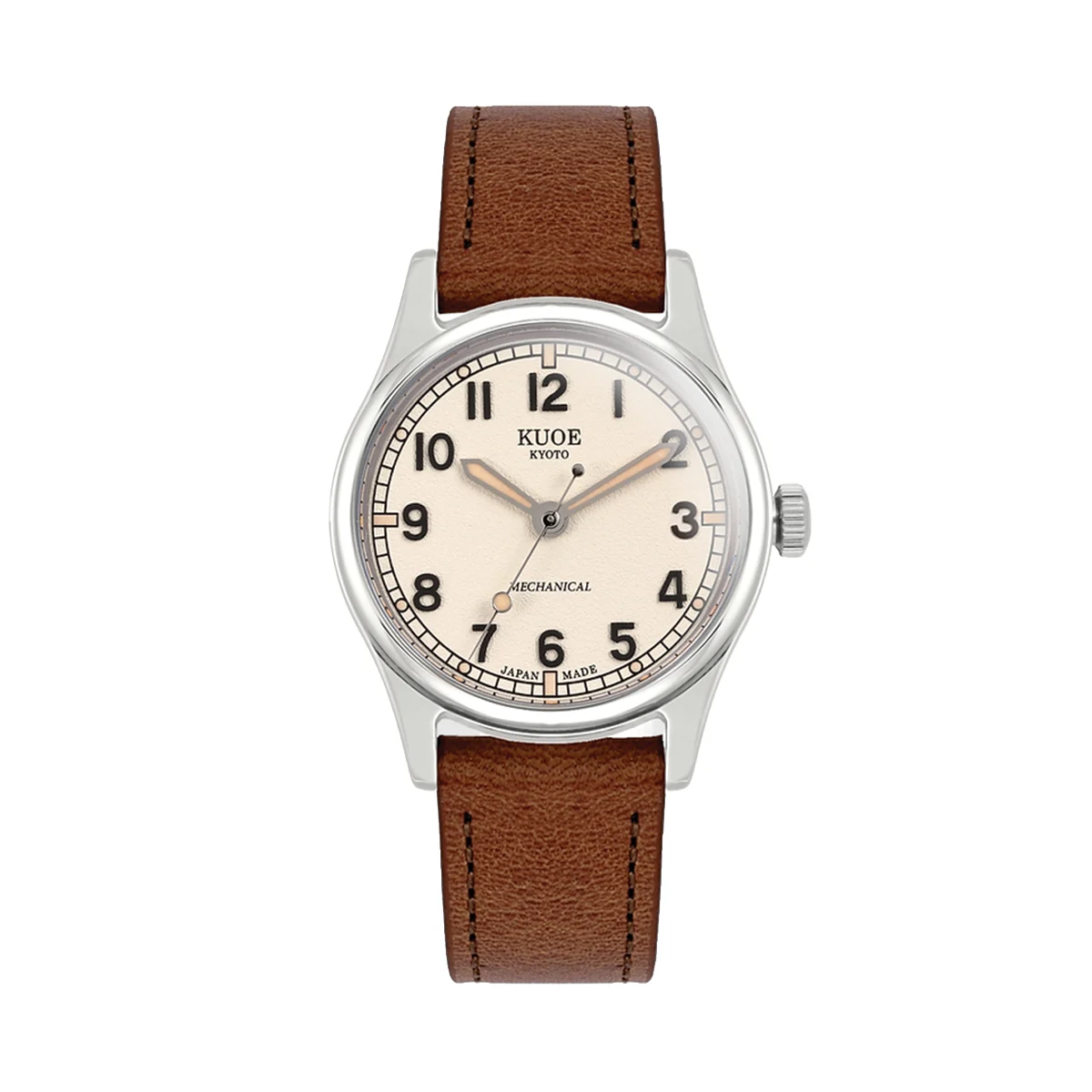 Kuoe Kyoto OLD SMITH 35mm - Ivory on Brown Leather Strap os90002-nd-iv-it-br 35 mm kol saati