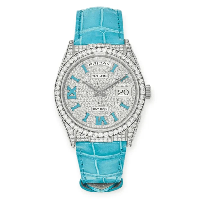 Rolex DayDate 36mm White Gold Diamond Paved Dial 1 Pre-Owned Rolex DayDate 36mm White Gold