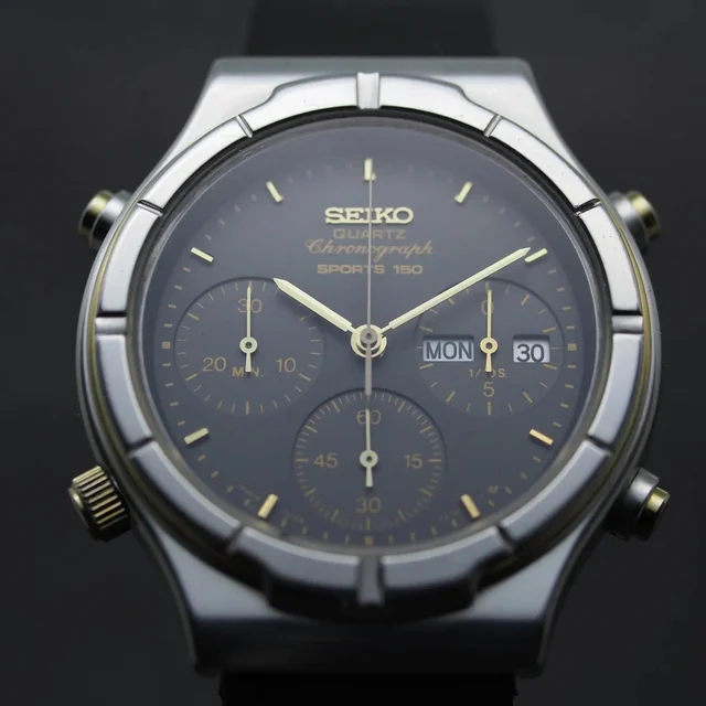 Seiko Sports 150, Ref. 7A38-713A, Black Dial, Men’s Chronograph Vi kol saati