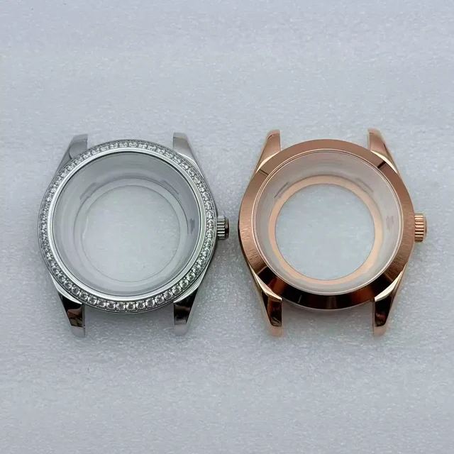 Tandorio Watches MIyota 8285 watch case Smooth bezel fluted diamond sapphire 316 stainless