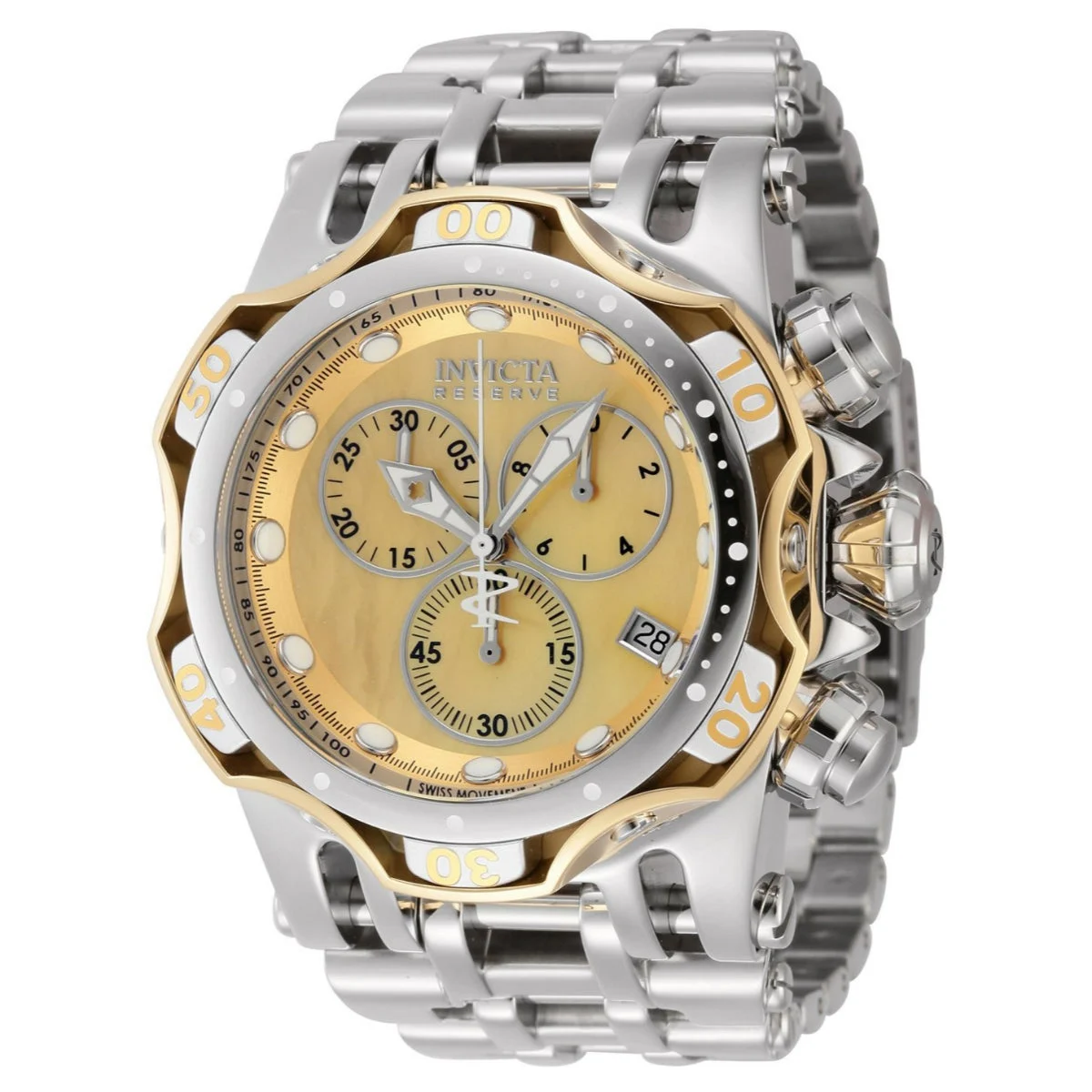 Invicta Fusion Swiss Ronda Z60 FE Caliber Watch w/ Mother of Pearl Dial - 54mm, Steel (45655) kol saati