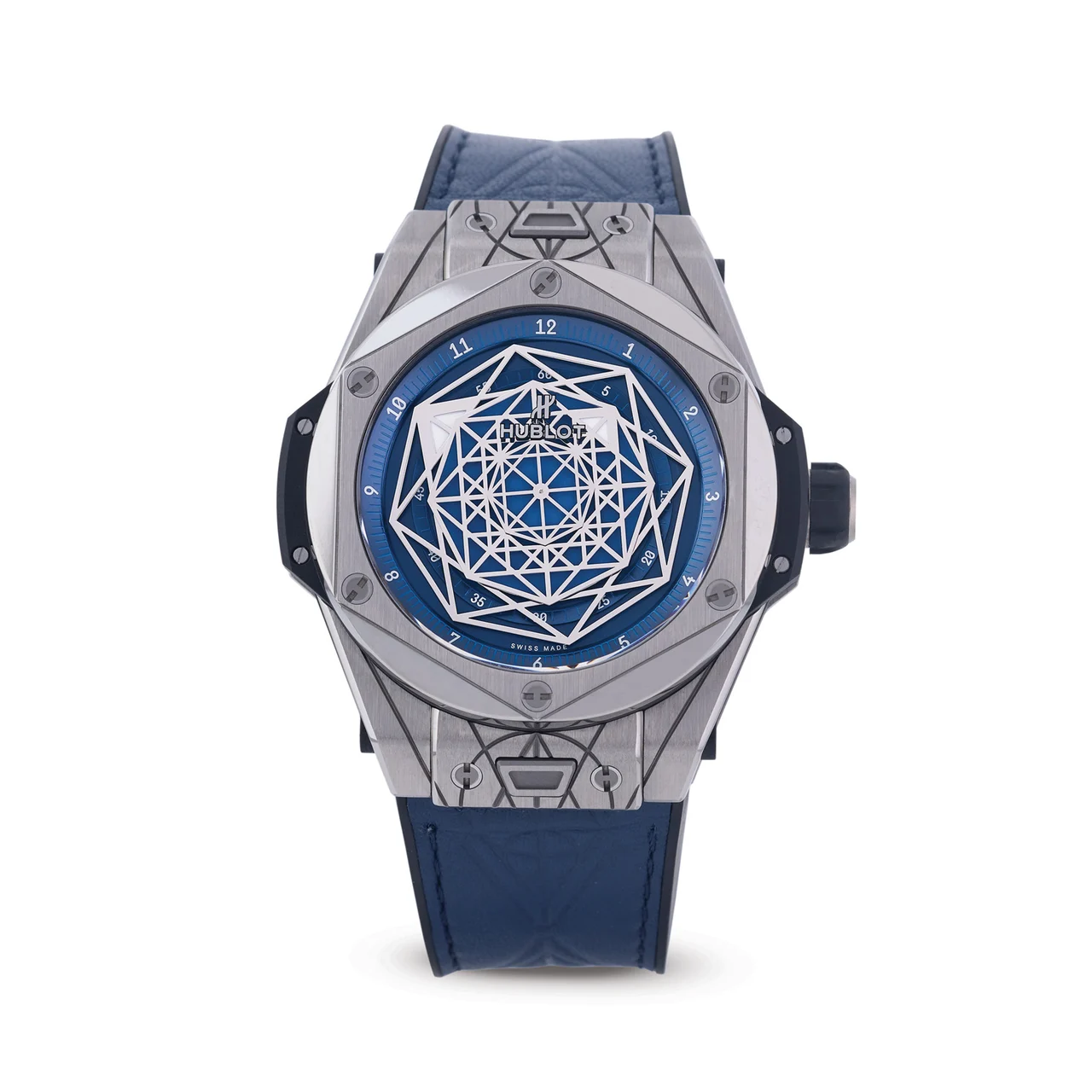 Hublot HUBLOT, REF. 415.NX.7179.VR.MXM18, BIG BANG UNICO SANG BLEU, LIMITED 06/200, TITANIUM kol saati