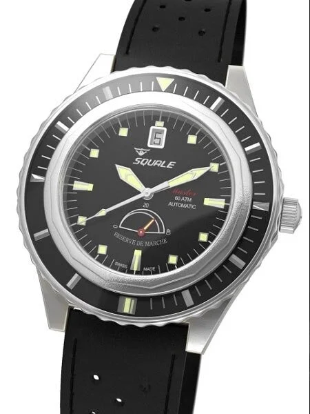 Squale Master Professional Swiss Automatic Dive watch with Power Reserve Indicator #MSTR-B