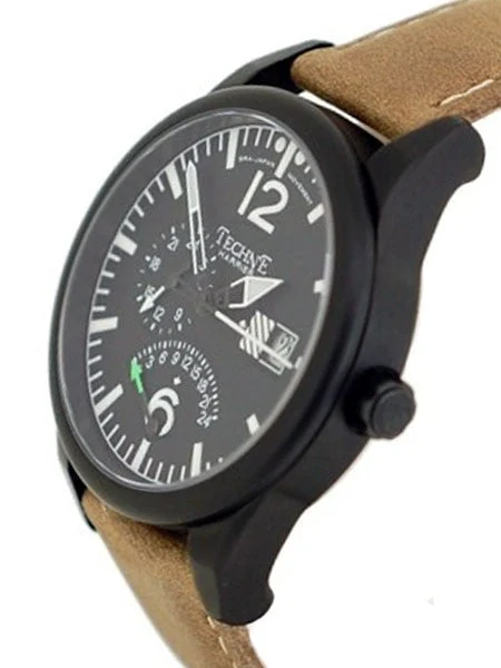 Techne Harrier Dual-Time Retrograde Watch with Sapphire Crystal #392.162 kol saati