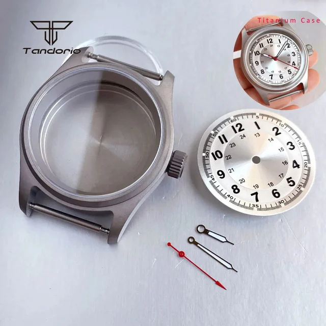Tandorio Titanium Watch Case+29mm Dial+Hands Pilot Parts Fit NH35 NH36 ETA2824/2836 PT5000