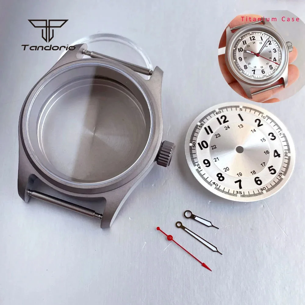 Tandorio Watches Titanium Watch Case+29mm Dial+Hands Pilot Parts Fit NH35 NH36 ETA2824/2836 PT5000 ST2130 Miyota8215 8205 821A 12000052959222738 29 mm kol saati