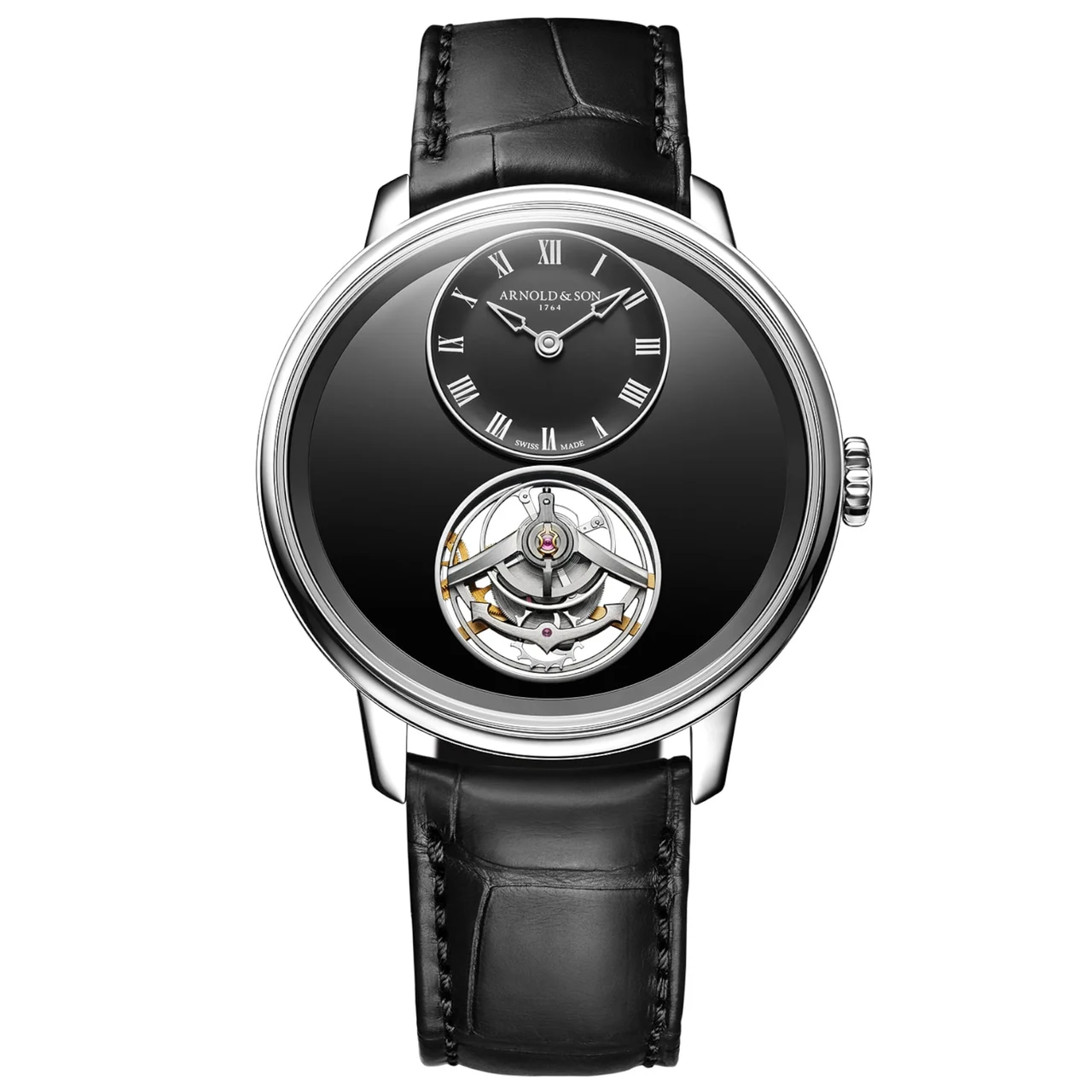 Arnold & Son Ultrathin Tourbillon Platinum Onyx 1UTBX.Z03A.C1375C 41.5 mm kol saati