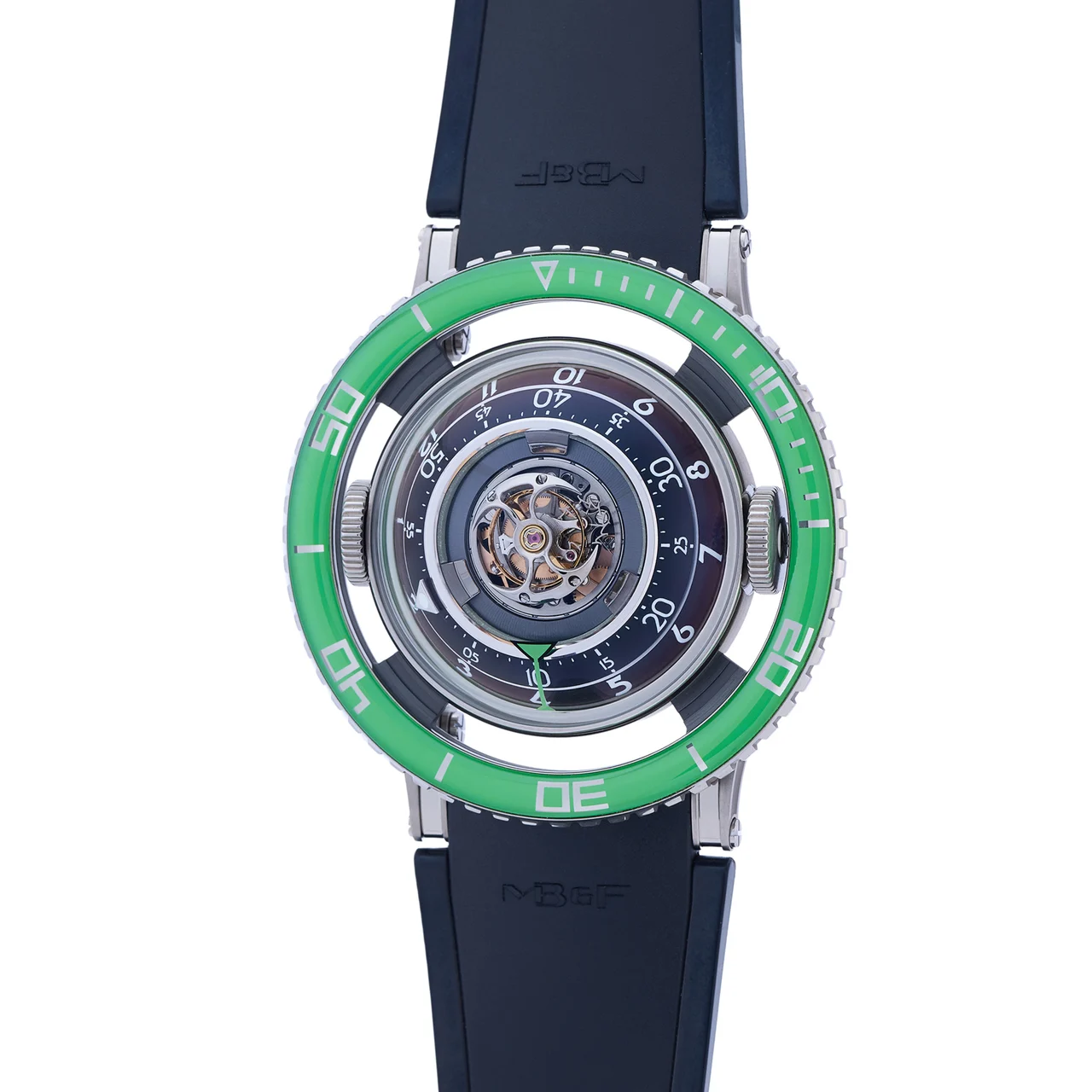 Mb&f REF. 007-0100-03-000, HOROLOGICAL MACHINE N7 "AQUAPOD" HM7, TOURBILLON, LIMITED TO 50 PIECES, TITANIUM AND PLATINUM kol saati
