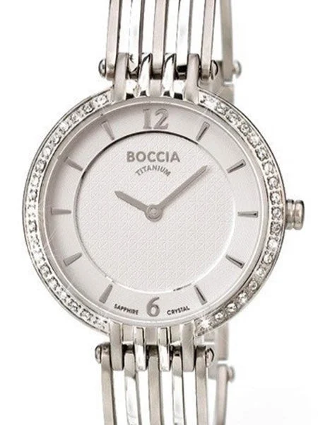Boccia Quartz Watch with Titanium Bracelet and Swarovski Crystals #3230-01 kol saati