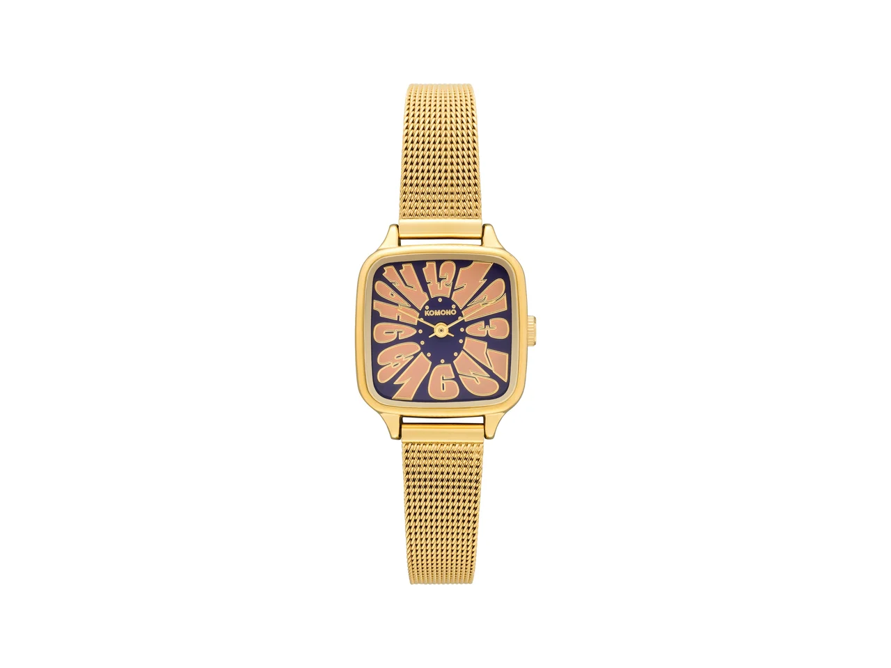 Komono Kate Flower Royale Gold Blue Rose KOM-W4510 kol saati
