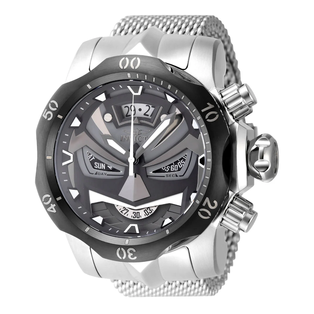 Invicta Venom Swiss Ronda Z60 Caliber Watch - 53.7mm, Steel (48169) kol saati