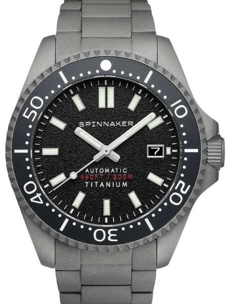Spinnaker Tesei Titanium Automatic 200 Meter Dive Watch With Black Dial SP-5084-11 kol saa