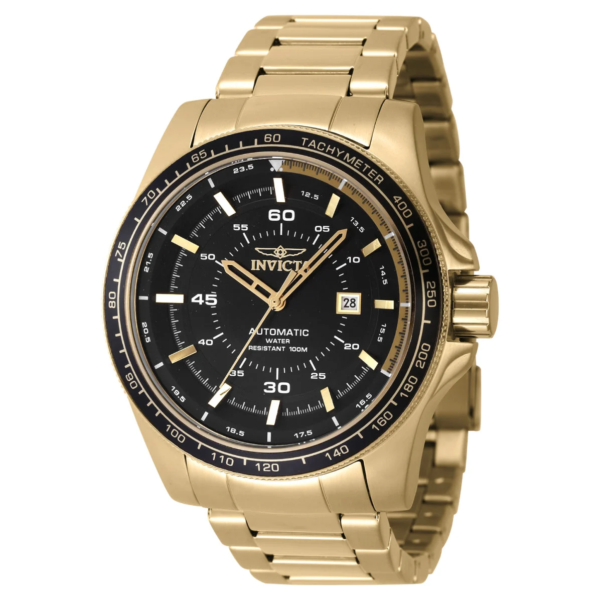 Invicta Speedway High Bank Automatic Watch - 50mm. Gold (48078) 50 mm kol saati