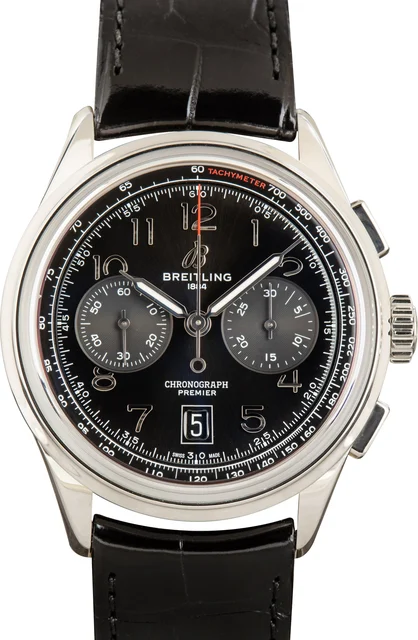Breitling Premier B01 Chronograph 42 Stainless Steel Black Dial AB0145221B1P1 kol saati