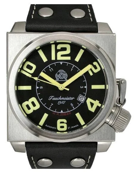 Tauchmeister XXL Automatic Military Watch with 48mm Square Case T0208 kol saati