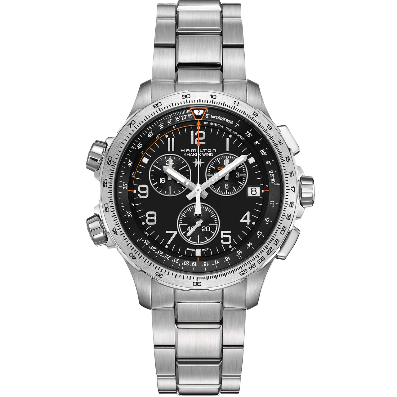 Hamilton Khaki Aviation X-Wind GMT Chrono Quartz H77912135 46 mm kol saati
