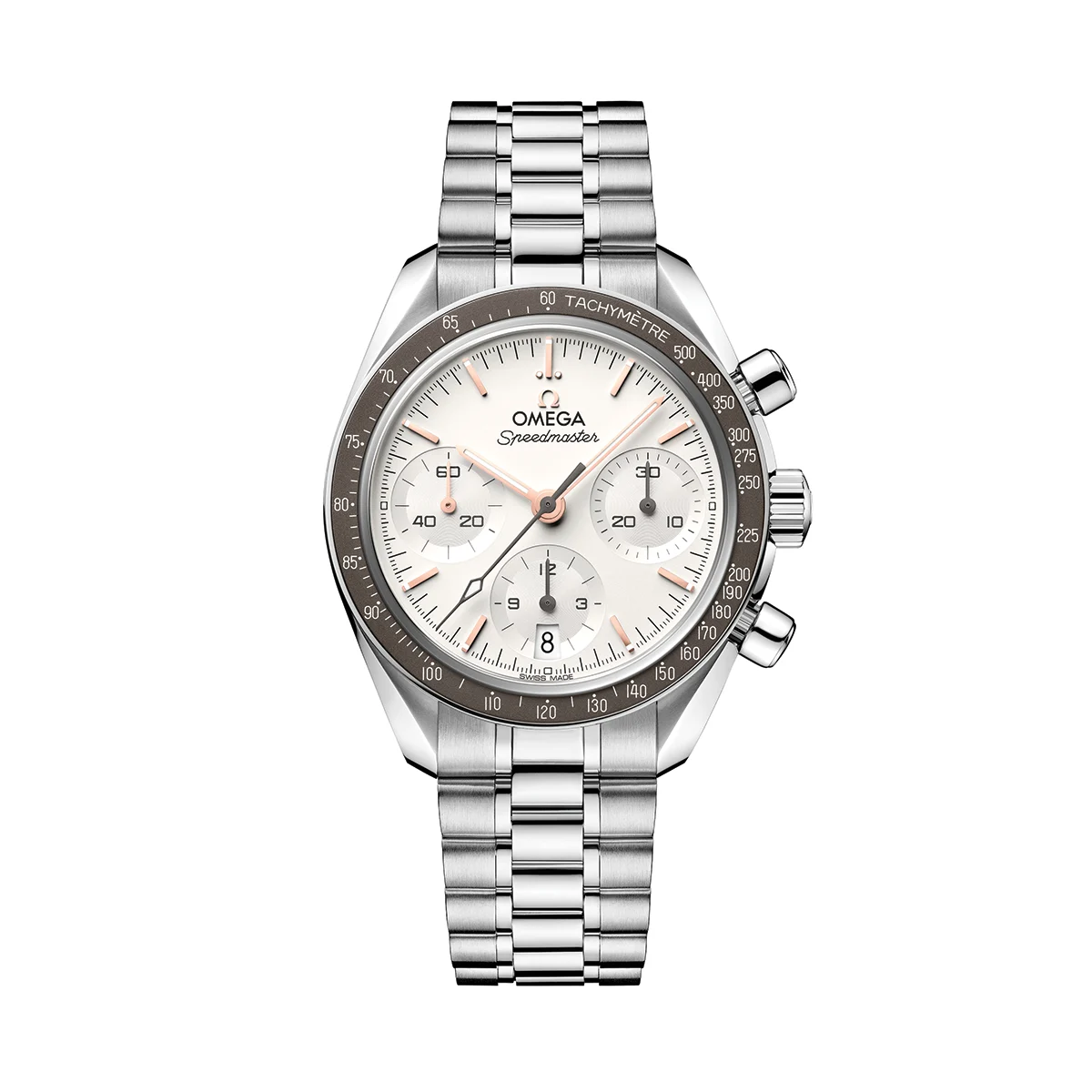 OMEGA Speedmaster Chronograph 38mm - Opaline Silvery on Bracelet O32430385002003 38 mm kol saati