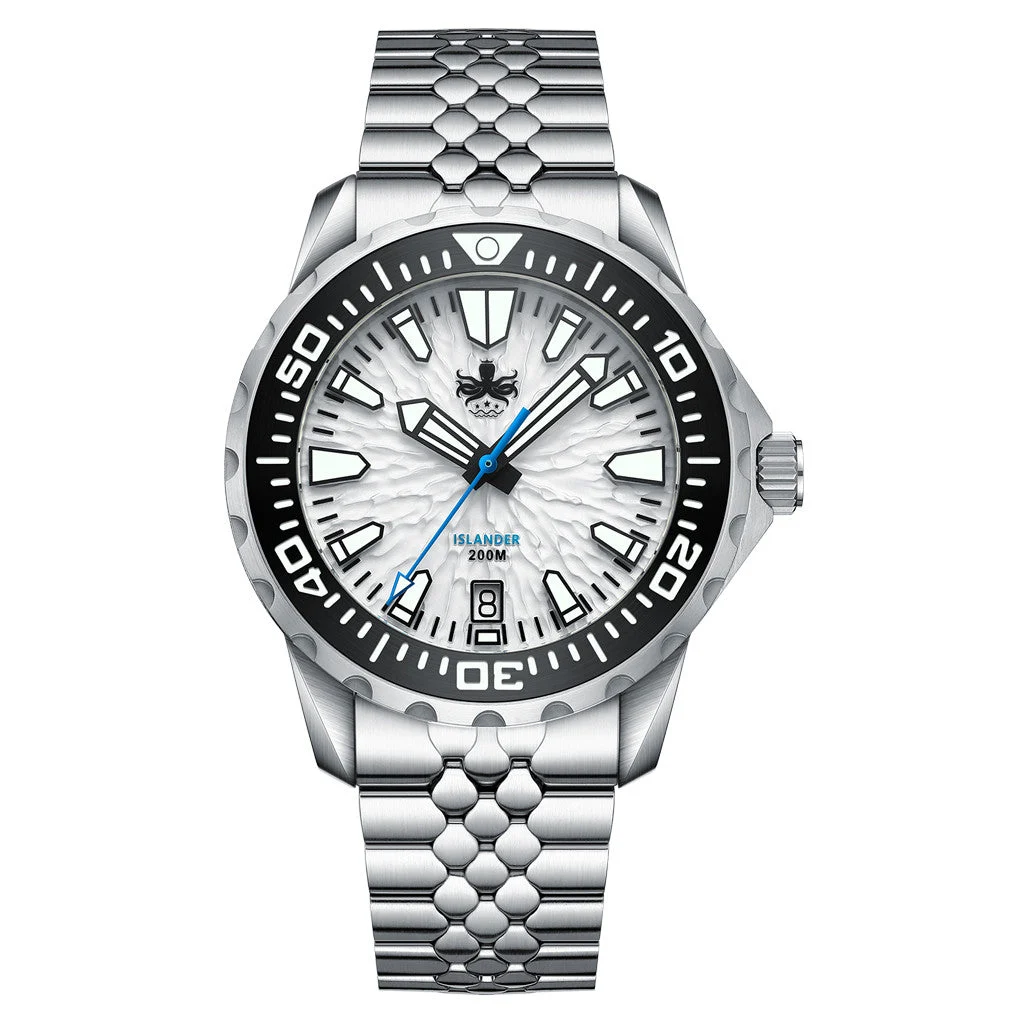 Phoibos Islander Kraken Limited Edition Watch with Snow Ridge Dial #PY059-LIW11 40 mm kol saati