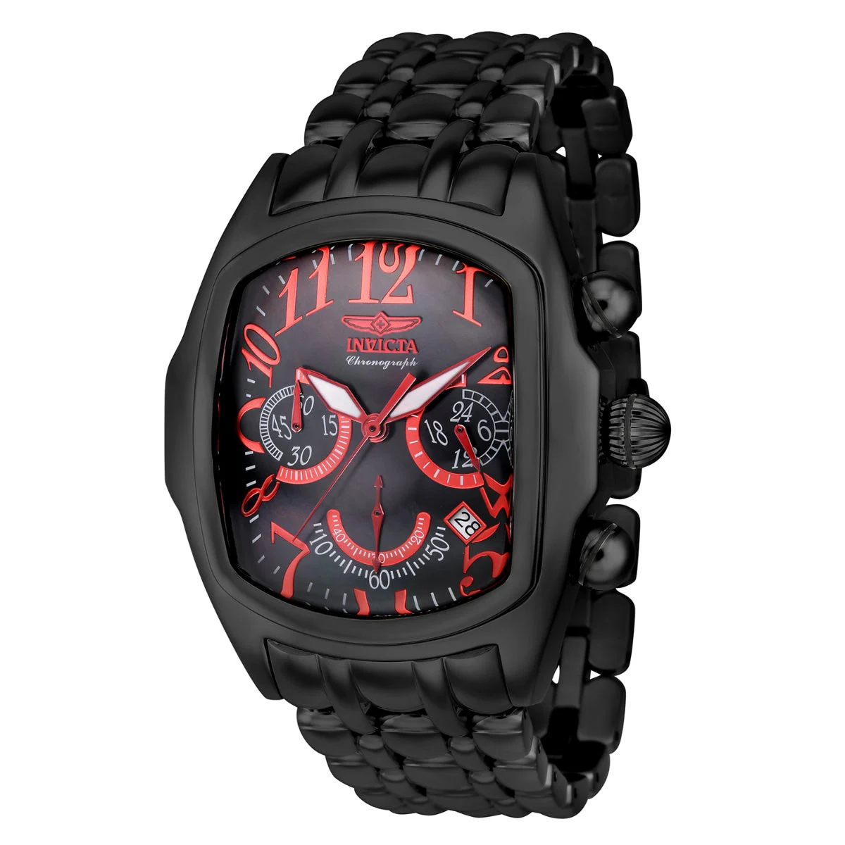 Invicta Lupah Opalia Watch w/ Mother of Pearl Dial - 44.5mm, Black (43157) 44.5 mm kol saati